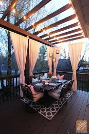 Deck Decorating Ideas A Pergola Lights And Diy Cement Planters Patio Backyard Backyard Patio