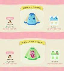 Scribbs On Instagram Vaporeon Sweater Requested By Star Fantasy14 Shiny Celebi Requested By Arian Lope New Animal Crossing Animal Crossing Acnh Pokemon