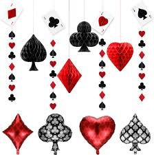 Vegas nights theme kit $1,167.69 usd. Buy Casino Party Decorations Honeycomb Paper Pom Poms Poker Card Garlands And Card Balloons For Birthday Casino Las Vegas Themed Party Pack Of 12 Online In Turkey B082ks9sqs