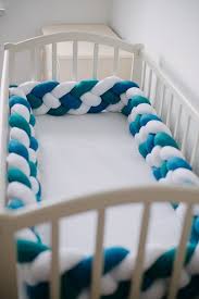 Double Braided Crib Bumper Blue Knot Cushion Knot Pillow Etsy In 2020 Nursery Decor Pillows Crib Bumper Crib Bedding