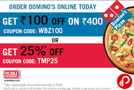 Get Rs 100 Off On Rs 400 Also Get 25 Off On Another Deal Domino S Pizza Dominos Coupon Codes Dominos Pizza Veg Pizza