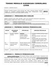 Modul Karangan Stpm Tahun Lepas Doc Teknik Menulis Karangan Cemerlang Stpm Langkah 1 Membaca Soalan Amalan Berbudi Bahasa Amat Penting Dan Perlu Course Hero