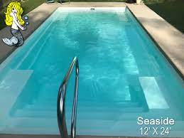 Inground fiberglass swimming pools all year round! Seaside Rectangle Fiberglass Swimming Pools Tallman Pools