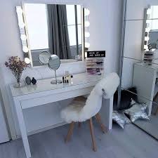 Makeup Vanity Mirror In Front Of Window Onto Makeup Vanity Mirror Sale Stylish Bedroom Bedroom Vanity Bedroom Diy