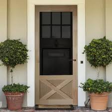 Kimberly Bay 36 In X 84 In Thompson Natural Pine Screen Door Dsath36 The Home Depot Brick Exterior House Wood Doors Interior Front Door Planters