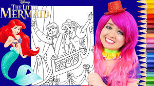 Little princesses printable coloring pages. Coloring Ariel Prince Eric Wedding Disney Coloring Page Prismacolor Pencils Kimmi The Clown Youtube