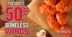 Charleys Philly Steaks - 50 cent Wings at Charleys on Tuesdays ...