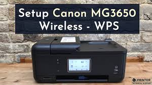 Setup Canon Mg3650 Wireless Canon Wps Pin Setup Youtube
