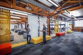 A 1940 S Manufacturing Plant Turned Into New Offices Commercial Interiors Commercial Interior Design Commercial Design