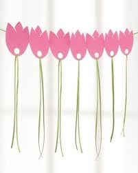 Tulpen Girlande Aus Papier Tulpen Basteln Basteln Fruhling Fensterdeko Basteln Fruhling Ostern