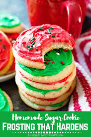 If You Are Preparing For Some Festive Holiday Desserts Never Forget This Homemade Sugar Cooki Homemade Sugar Cookies Sugar Cookie Frosting Chewy Sugar Cookies