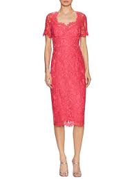 Lace Laddering Cocktail Sheath Dress By Marchesa Notte At Gilt Red Lace Cocktail Dress Cocktail Dress Lace Online Fashion Stores