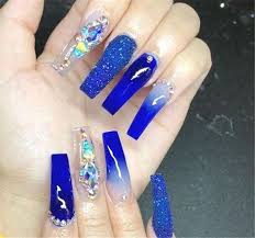 They come in all kinds of shapes and sizes. Gorgeous Dark Blue Coffin Nail Designs You Must Try This Winter Dark Blue Nails Coffin Nail Dark Blue Coffin Nails Coffin Nails Designs Bling Acrylic Nails