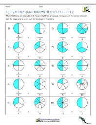 Grade 5 fraction equivalency 5.n.7 demonstrate an understanding of fractions by using concrete and pictorial representations to create sets of equivalent fractions compare fractions with like and unlike. Equivalent Fractions Worksheet