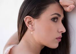 Minimalist & Tiny Second Hole Helix Silver Hoop Earrings