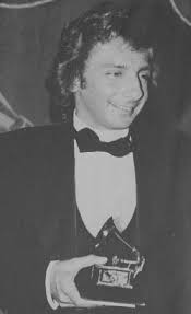 Barry Manilow Barry gram cover. Barry Manilow with his Grammy for  Copacabana.