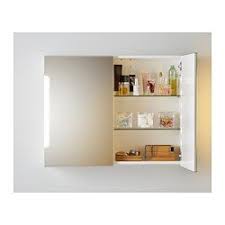 Storjorm Mirror Cab 2 Door Built In Lighting White 80x14x96 Cm Ikea In 2020 Mirror Cabinets Ikea Bathroom Renovations