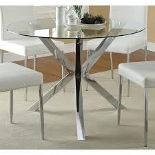 Glass and chrome dining table chairs. Modern Round Dining Table With 2 Chairs Small Kitchen Glass Chrome Dinner Tables
