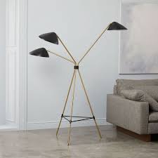 Curvilinear Mid Century 3 Light Floor Lamp