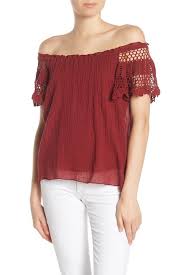 bailey 44 crochet sleeve off the shoulder top hautelook