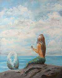 Maybe you would like to learn more about one of these? Mermaid Coastal Print Ocean Fantasy Art Beach House Wall Decor Mermaid Wall Art Mermaid Painting Mermaid Sitting On A Rock