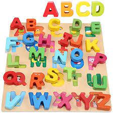 804 2 4 i made a simple abstract puzzle using cardboard and paint. Jacootoys Holz Alphabet Puzzle Abc Klobige Puzzle Board Early Learning Lernspielzeug Geschenk Fur Kinder Amazon De Spielzeug