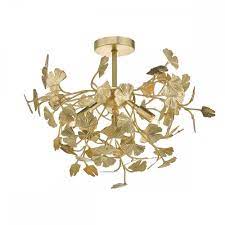 Maybe you would like to learn more about one of these? 4 Light Semi Flush Ceiling Light Gold Leaves Lighting And Lights Uk