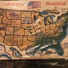 Melissa & doug wooden usa map puzzle. Best Melissa And Doug U S A Map Wooden Puzzle 45 Pieces For Sale In Magnolia Texas For 2021
