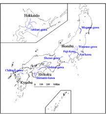 River map of japan indicates the lakes and flowing routes of. Jungle Maps Map Of Japan Rivers