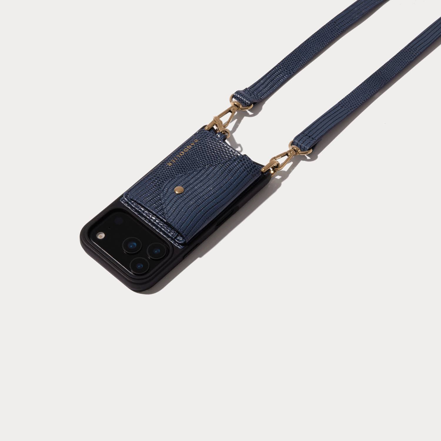 Bandolier Remi Magnet Wallet Crossbody Phone Case in Indigo/Gold