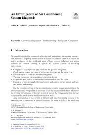 Air conditioning , hvac , building technology , applied and interdisciplinary physics , atmospheric thermodynamics | report this link. Pdf An Investigation Of Air Conditioning System Diagnosis
