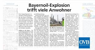 April 2010 ereignete sich eine explosion, der ein brand folgte. Bayernoil Explosion Trifft Viele Anwohner Ovb Heimatzeitungen