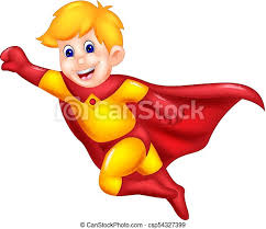 Sharpen your pencil, and find your eraser. Vector Illustration Of Funny Superman Cartoon Flying With Smile And Waving Canstock