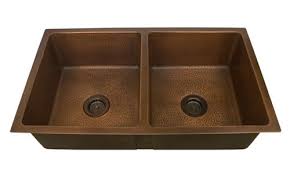 copper undermount double bowl kitchen sinks