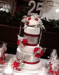 Happy 25th wedding anniversary to clients of flur bakery. Mom And Dads 25th Wedding Anniversary Cake Bling Silver Flowers Red 25th Wedding Anniversary Party 25th Wedding Anniversary 25th Wedding Anniversary Cakes