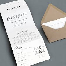 Modern Wedding Invitation All In One Wedding Invite Simple Etsy In 2020 Folded Wedding Invitation Wedding Invitations Rsvp Modern Wedding Invitations