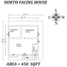 24 3 X27 6 1bhk North Facing Small House Plan As Per Vastu Shastra Autocad Dwg File In 2020 Little House Plans My House Plans House Roof Design