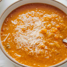 This Hearty Red Lentil Soup Is Made With Simple Ingredients Like Onions Leeks Carrots Celery Cru In 2020 Lentil Soup Recipes Red Lentil Soup Recipe Red Lentil Soup
