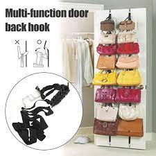 When mounted to a door in a closet, laundry room or utility closet, our over the door hanger holder provides instant, easy hanging space for hanging freshly pressed clothes. Adjustable Over The Door Bag Holder Hook Straps Hat Purse Backpack Hanger Wish