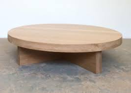 Our Stag Coffee Table Features An Extra Thick Solid Wood Top And A Matching Base 42 Round X 1 White Oak Coffee Table Round Wood Coffee Table Coffee Table
