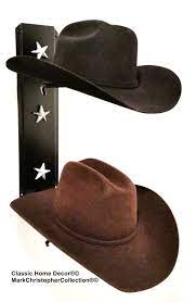 American Made Cowboy Hat Holder Double With Stars 892 Blk Slv Cowboy Hats Hat Holder Cowboy Hat Rack