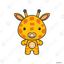 Male giraffes may exceed 5.5 metres (18 feet) in height and female giraffes. Niedlichen Cartoon Giraffe Logo Vorlage Auf Weissem Hintergrund Maskottchen Stock Vektorgrafi Crushpixel
