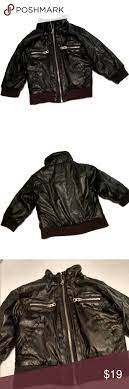 Black Leather Toddler Boy Faux Leather Jacket 2t Leather Jacket Boys Leather Jacket Black Leather
