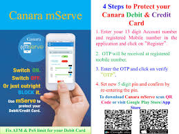 Credit cards having delinquency (arrears due for payment) will be replaced with canara bank cards as above once the arrears is cleared. Canara Bank On Twitter Protect Your Canarabanktweet Credit Debit Card By Using Canara Mserve App Download The App From Googleplay Https T Co Txmyw22hfj Or From Appstore Https T Co Akn3nboskg Https T Co 8fuysvr9qq