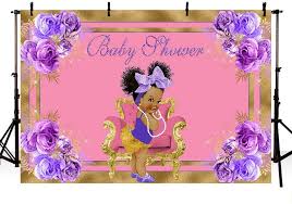 Buy Mehofoto Purple Pink Gold Princess Royal Baby Shower Photo Studio Booth Background Glitter Purple Floral Bow Girl Baby Shower Party Decorations Photography Backdrops Banner For Dessert Table 7x5ft Online In Indonesia
