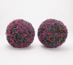 Perfect for outdoor pergolas, gazebos, balconies, and more. Wicker Park Set Of 2 11 Faux Flower Indoor Outdoor Garden Spheres Qvc Com