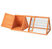 ZephyPaws Rabbit Hutch,Wooden Chicken Coop Outdoor,A-Frame Quail Cage with  2 Door & Run Cage,Triangle Quail Hutch with Ventilating Wire,Poultry Hutch  ...