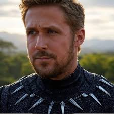 Ryan Gosling como T'Challa/Pantera Negra imaginado por uma IA