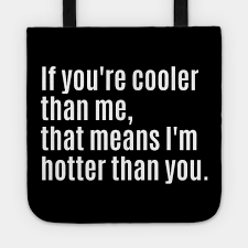 I love you more than rock n' roll. If You Re Cooler Than Me That Means I M Hotter Than You Im Hotter Tote Teepublic