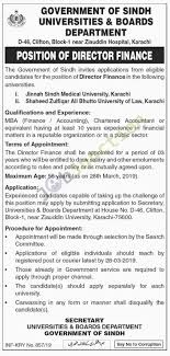 Finance director directs an organization's financial policies, planning, reporting and controls. Director Finance Jobs In Universities Boards Department In Karachi